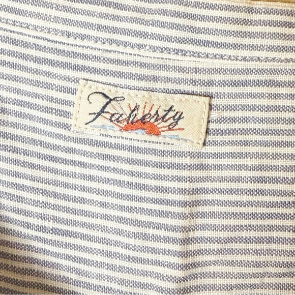 Faherty Dress Isha Mini Linen in Blue Striped XL - Picture 7 of 13
